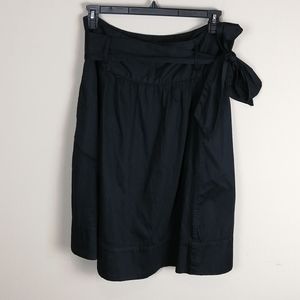 Peck & Peck black a-line belted pocket skirt